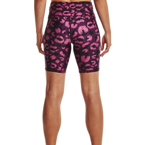 NWT Under Armour 8” Biker High Shine Athletic Printed Shorts. Women's Small - Picture 2 of 4